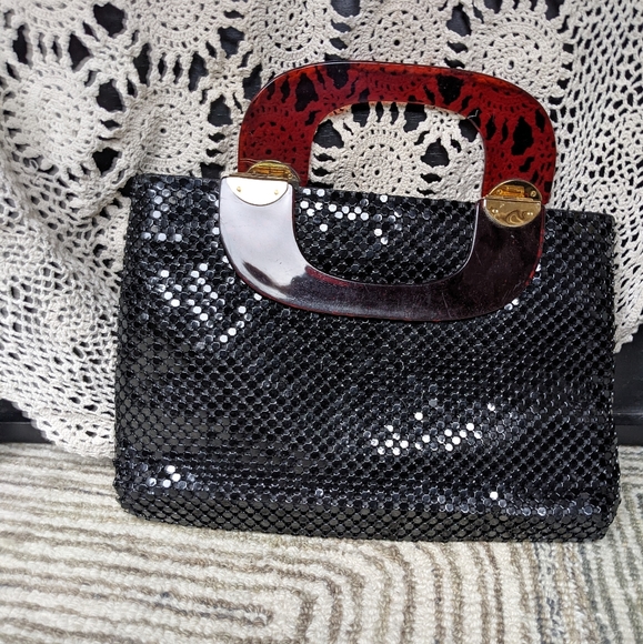 Vintage Black Metal Mesh Handbag - Picture 3 of 13